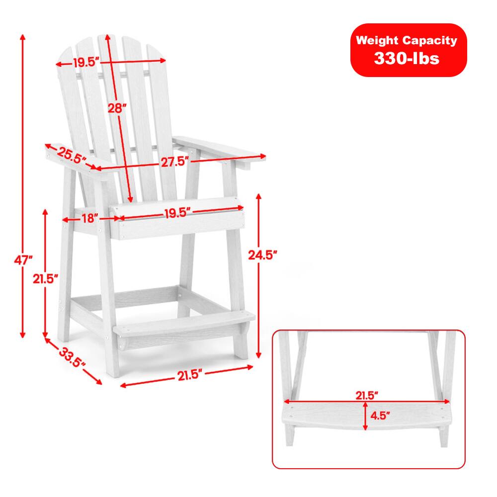 19.5" Weight Capacity 330-lbs  
28"  
25.5"  
27.5"  
18"  
19.5"  
47"  
21.5"  
24.5"  
33.5"  
21.5"  
21.5"  
4.5"