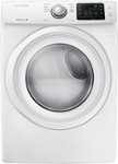 Front. Samsung - 7.5 Cu. Ft. Stackable Electric Dryer with Sensor Dry - White.