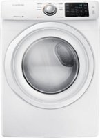 Samsung - 7.5 Cu. Ft. Stackable Electric Dryer with Sensor Dry - White - Front_Zoom