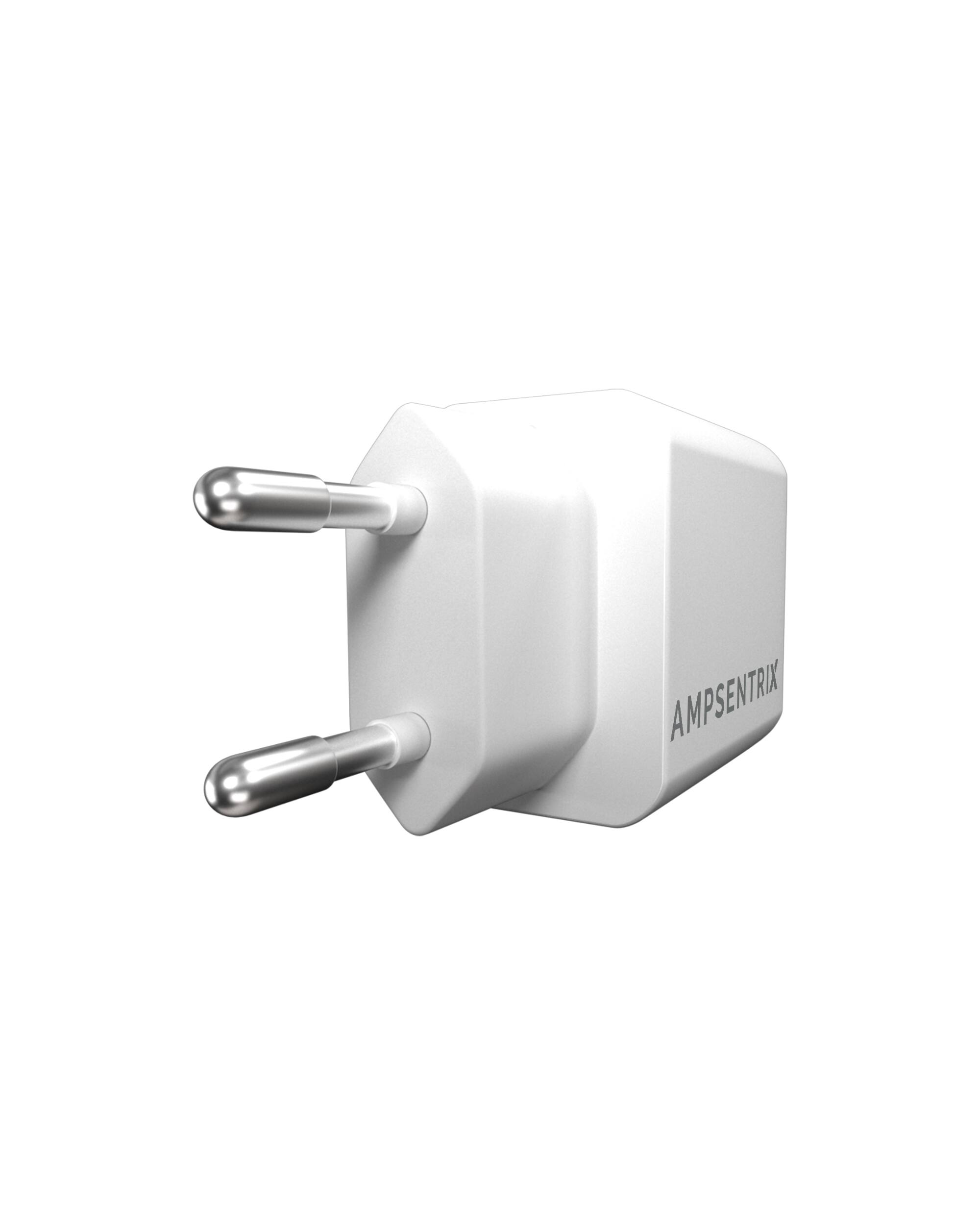 Alt View 3. Ampsentrix - 2 Plug 20W USB Type C And USB Type A Wall Power Adapter (220V Euro).
