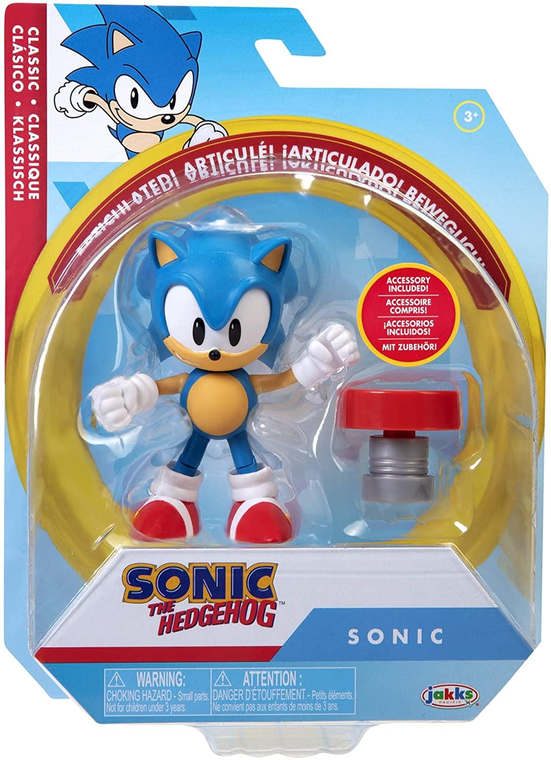**CLSICO CLASSIC 3+ KLASSISCH CLASSIQUE**

**ARTICULADO! ARTICULADOL! ARTICULÉ! BEWEGLICH!**

**ACCESSORY INCLUDED! ACCESSOIRE COMPRIS! ACCESORIOS INCLUIDOS! MIT ZUBEHÖR!**

**SONIC THE HEDGEHOG**

**WARNING: CHOKING HAZARD - Small parts. Not for children under 3 years.**

**ATTENTION: DANGER D'ÉTOUFFEMENT - Petits éléments. Ne convient pas aux enfants de moins de 3 ans.**

**JAKKS PACIFIC**
