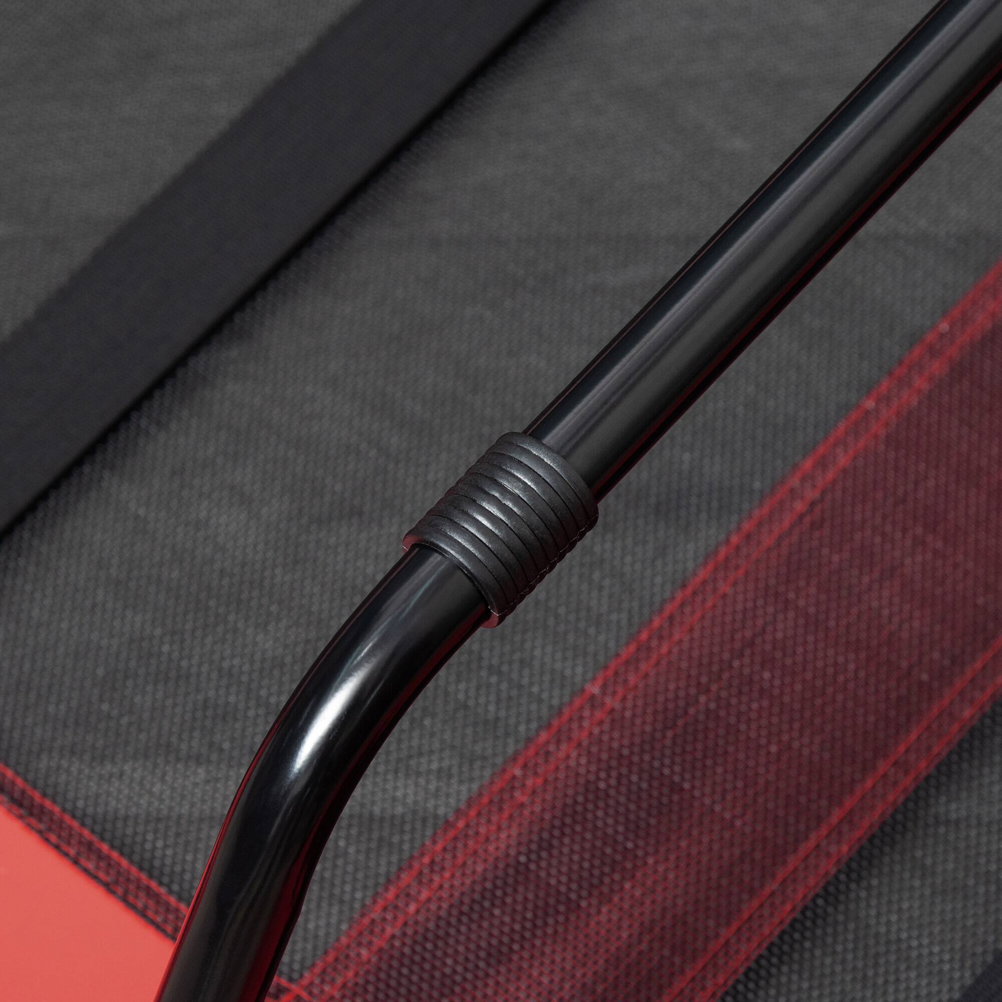 Angle. APRILSOUL - 48in x 36in Elevated Breathable Dog Bed Portable Pet Cot w/ Carry Bag Metal Frame Breathable Mesh Indoor and Outdoor Red.