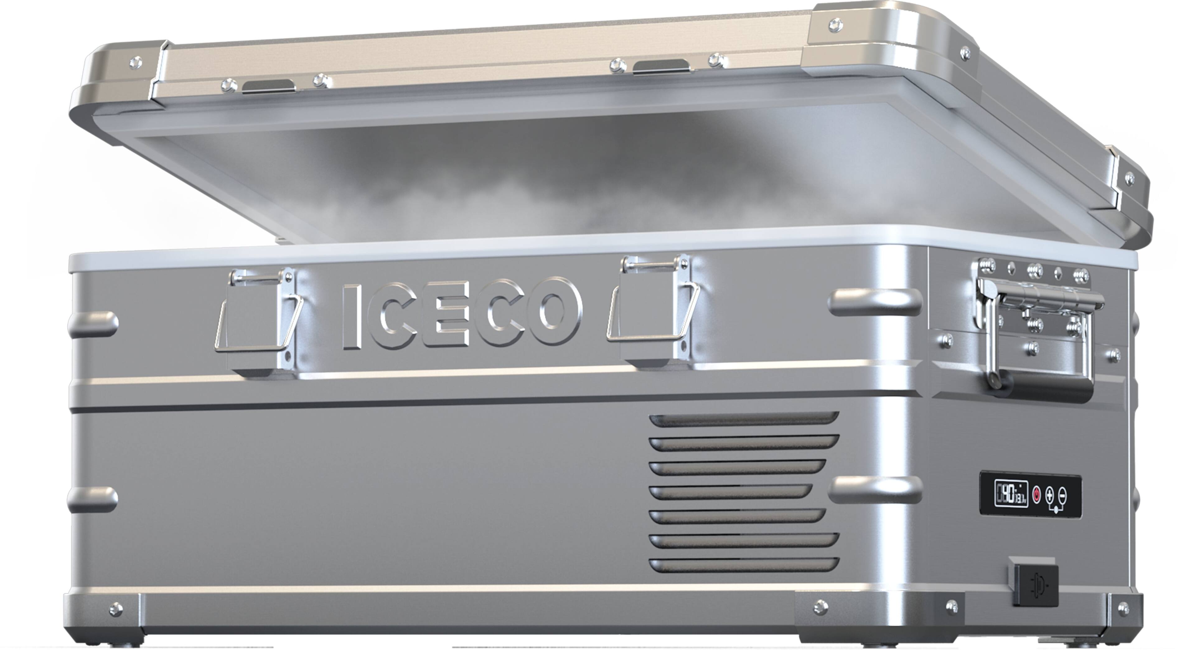 Left. ICECO - APL20 Aluminum Single Zone 21QT Portable Cooler Silver - Silver.