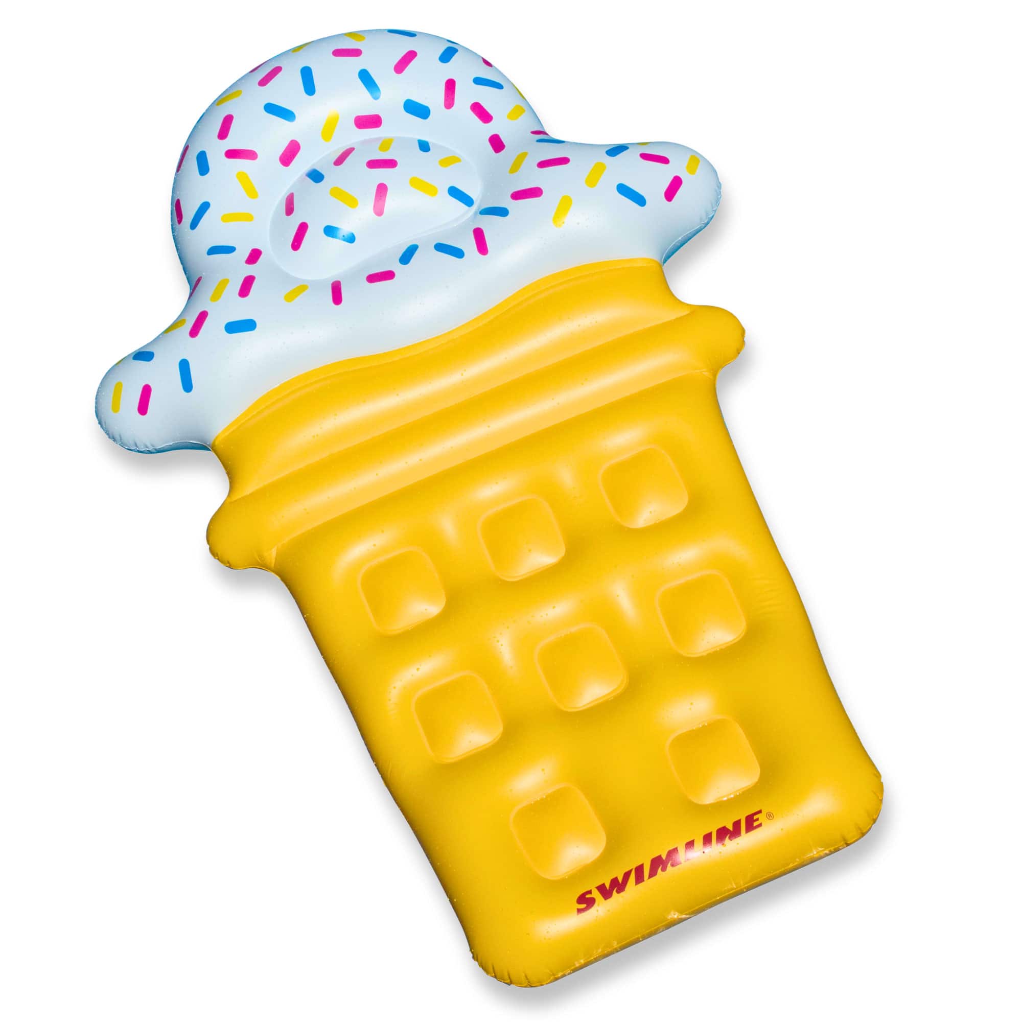 Swimline - Ice Cream Dream Float Inflatable Swimming Pool Floating Lounger Raft - Yellow / white