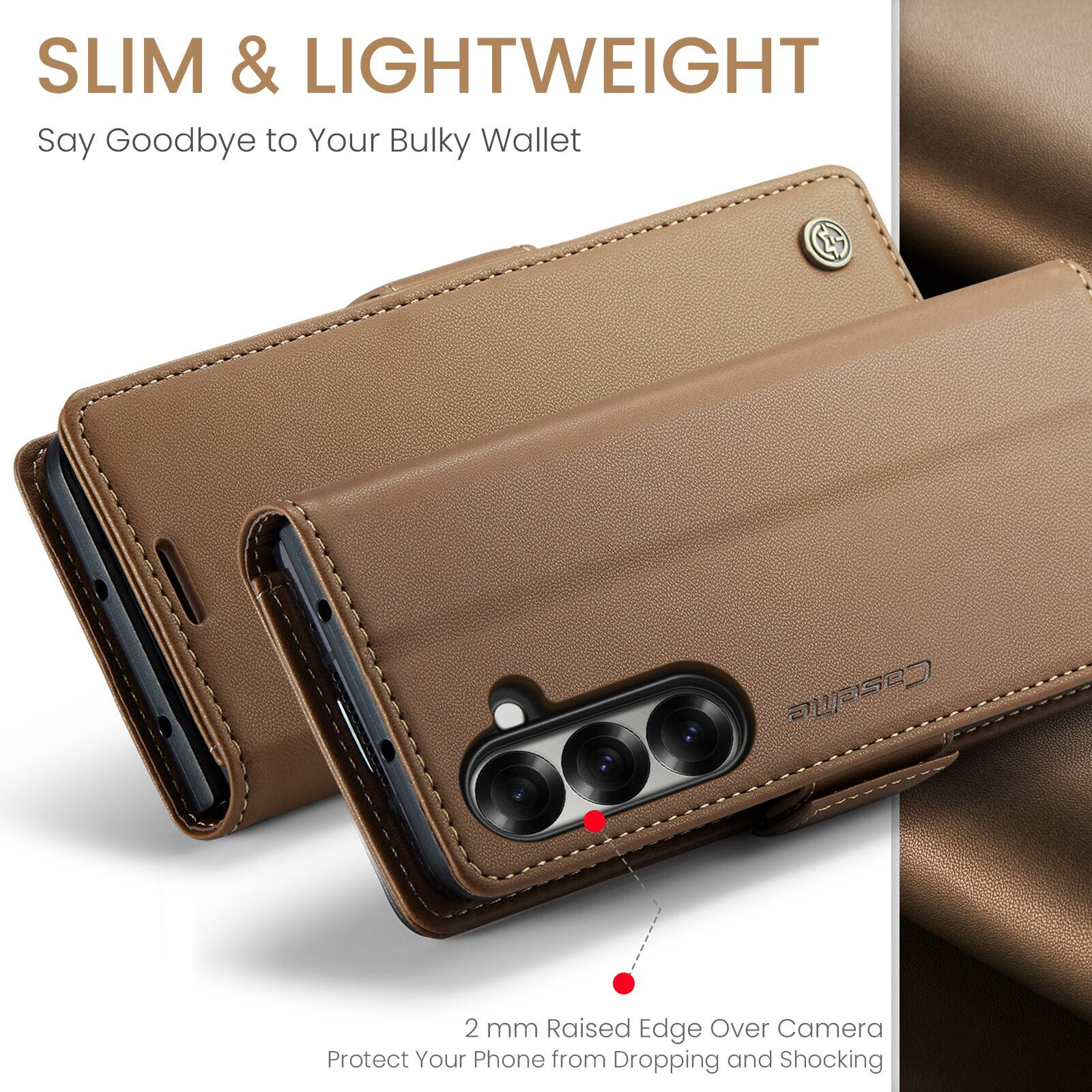 SLIM & LIGHTWEIGHT  
Say Goodbye to Your Bulky Wallet  

2 mm Raised Edge Over Camera  
Protect Your Phone from Dropping and Shocking