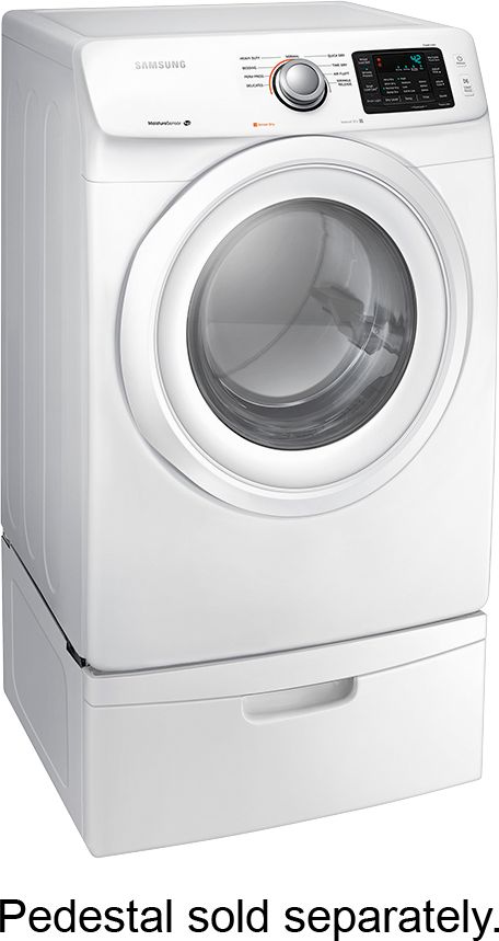 Angle View: Samsung - 7.5 Cu. Ft. Stackable Gas Dryer with 9 Cycles - White