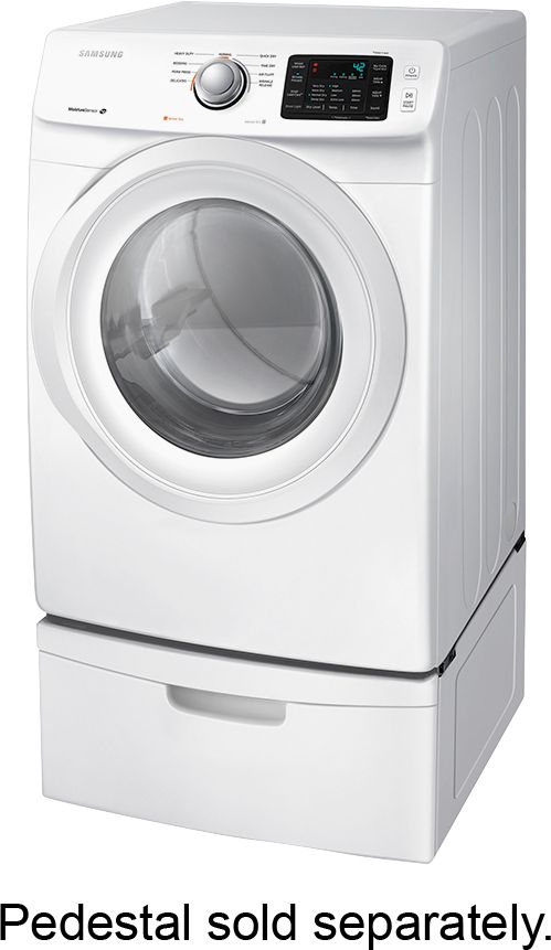 Left View: Samsung - 7.5 Cu. Ft. Stackable Gas Dryer with 9 Cycles - White
