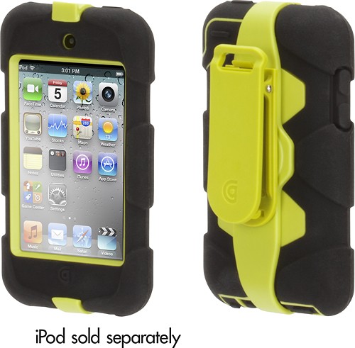  Griffin Technology - Survivor Case for 4th Generation Apple® iPod® touch - Black/Acid Green