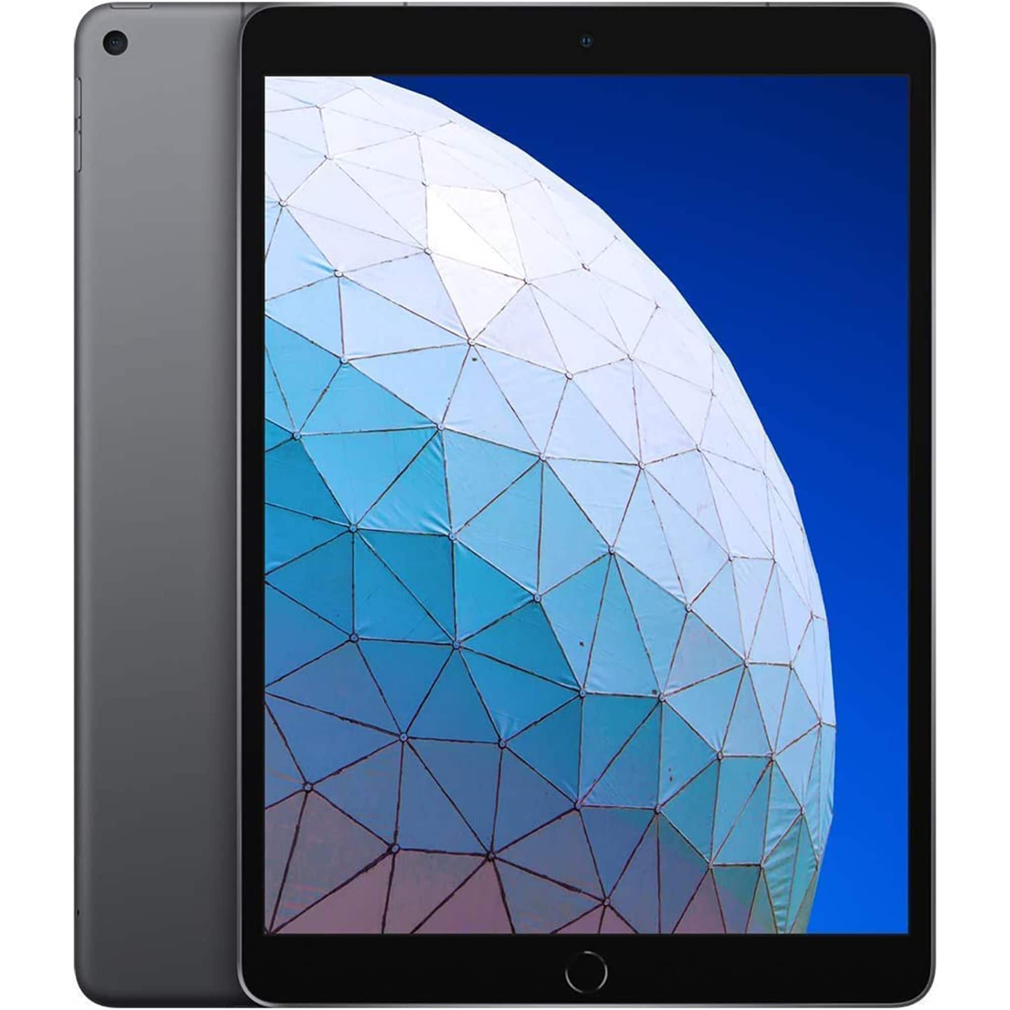 Front. Apple - Certified Refurbished - Apple iPad Air 10.5-Inch (3rd Generation) (2019) Wi-Fi + Cellular - 256GB - Space Gray.