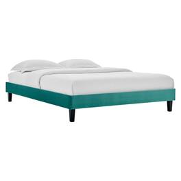 Modway - Reign Performance Velvet Full Platform Bed Frame - Blue