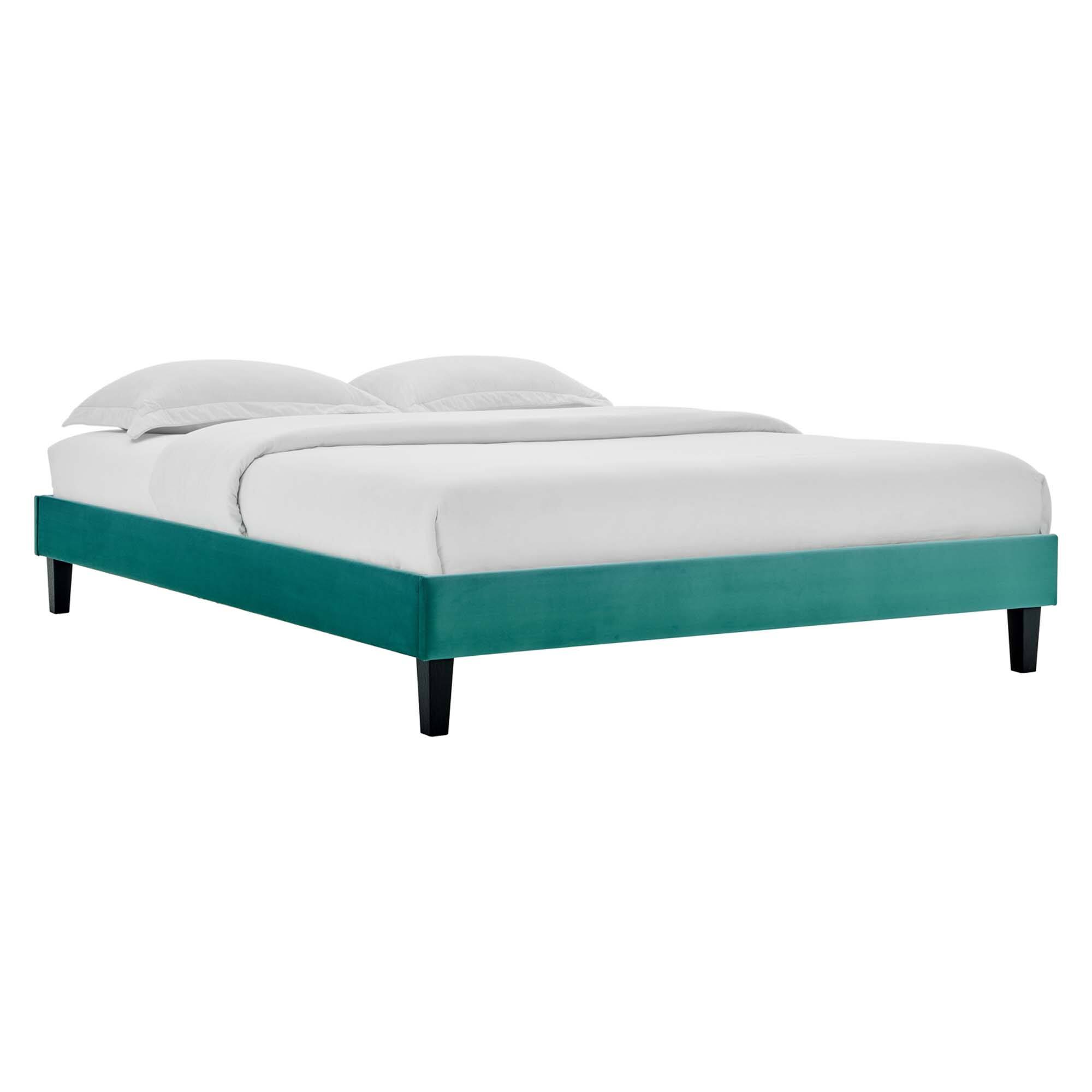 Alt View 7. Modway - Juniper Channel Tufted Performance Velvet Full Platform Bed - Blue.