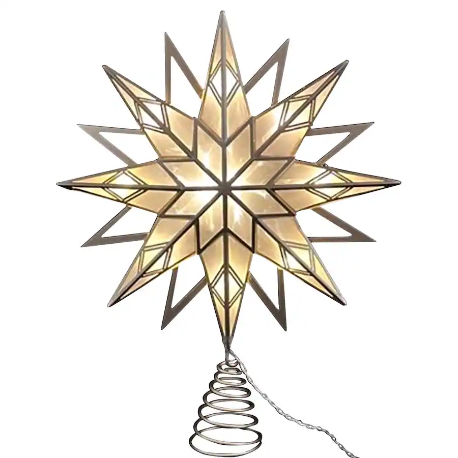 White Simple Strar Celebrations LED Star Tree Topper 12 in Warm White - Best Buy