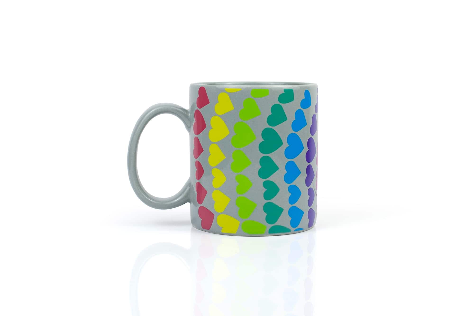 Toynk - We Are In This Together Rainbow Window Hearts Ceramic Coffee Mug | 16 Ounces - Red