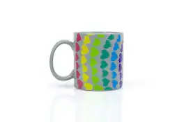 Toynk - We Are In This Together Rainbow Window Hearts Ceramic Coffee Mug | 16 Ounces - Red