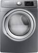 Samsung - 7.5 Cu. Ft. 11-Cycle Steam Gas Dryer - Platinum - Larger Front