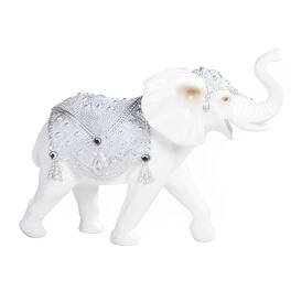 FC Design - 9.75"W Thai Elephant with Trunk Up Figurine Statue Desk Tabletop Home Decor Gift - Multi-Color