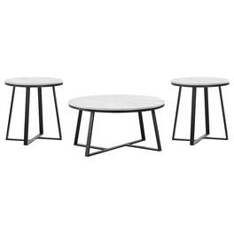 Coaster Co. of America - Hugo 3-piece Coffee and End Table Set - White Faux Marble