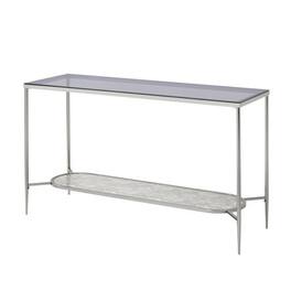 Manhattan Lane - Sofa Table with Textured Obround Shelf - Silver