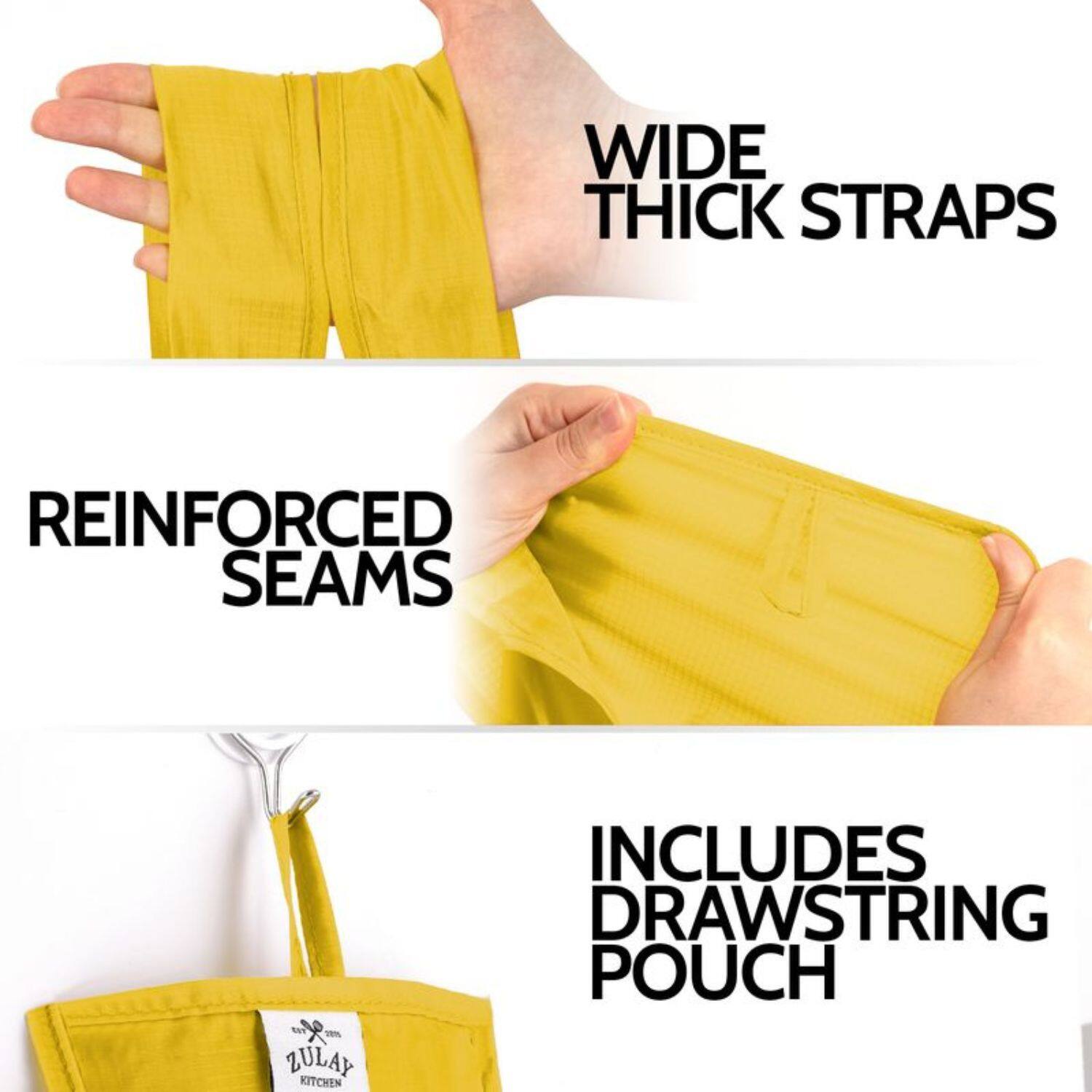 - Wide Thick Straps
- Reinforced Seams
- Includes Drawstring Pouch