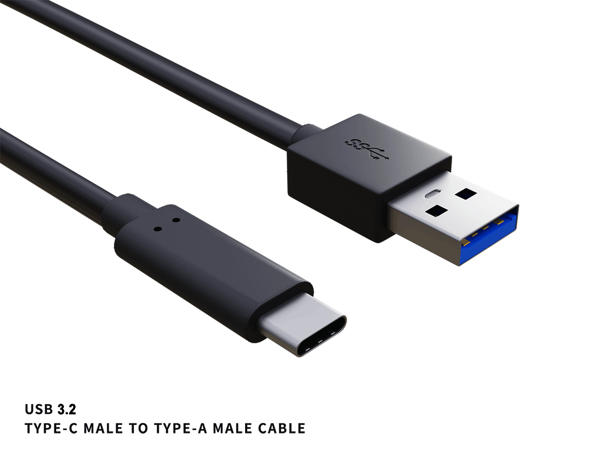 Cable Leader - USB 3.2 Gen 2 USB-C to USB-A Cable, 10Gbps SuperSpeed for External SSD, Hard Drive, Docking Station - Black