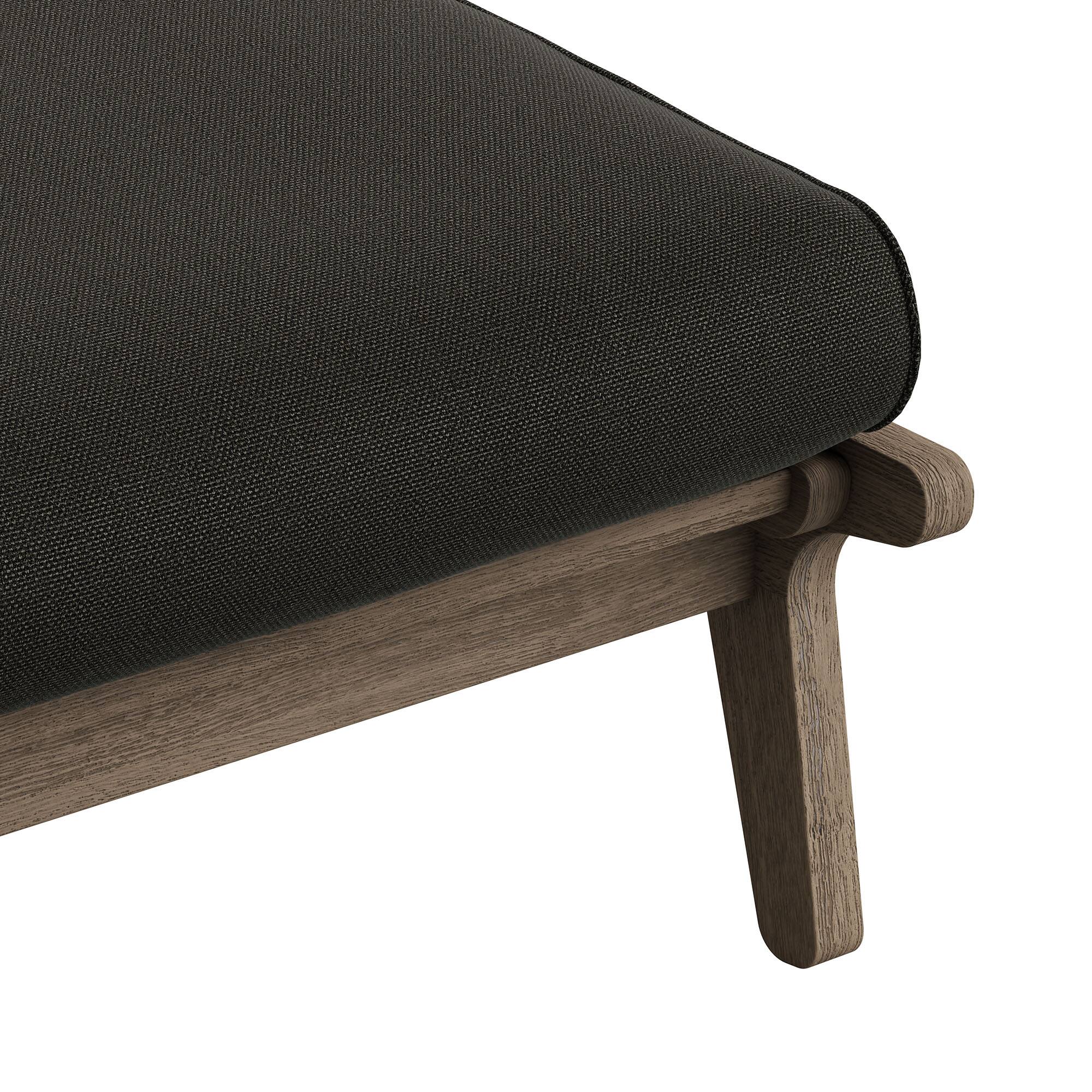 Alt View 7. Modway - Saratoga Outdoor Teak Wood Chair and Ottoman Set by Modway - Weathered Gray Flint.