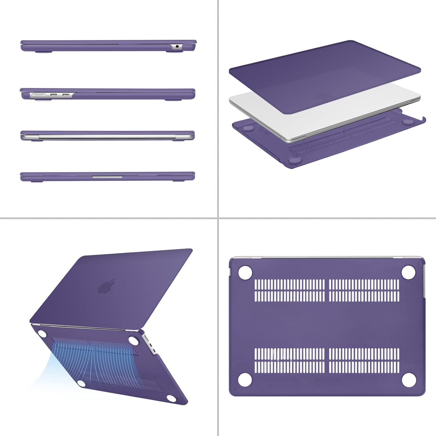Alt View 1. mosiso - Laptop Case for MacBook Air 13 inch Case M5 A3449 M4 A3240 M3 A3113 M2 A2681 2022-2026 - Imperial Purple.