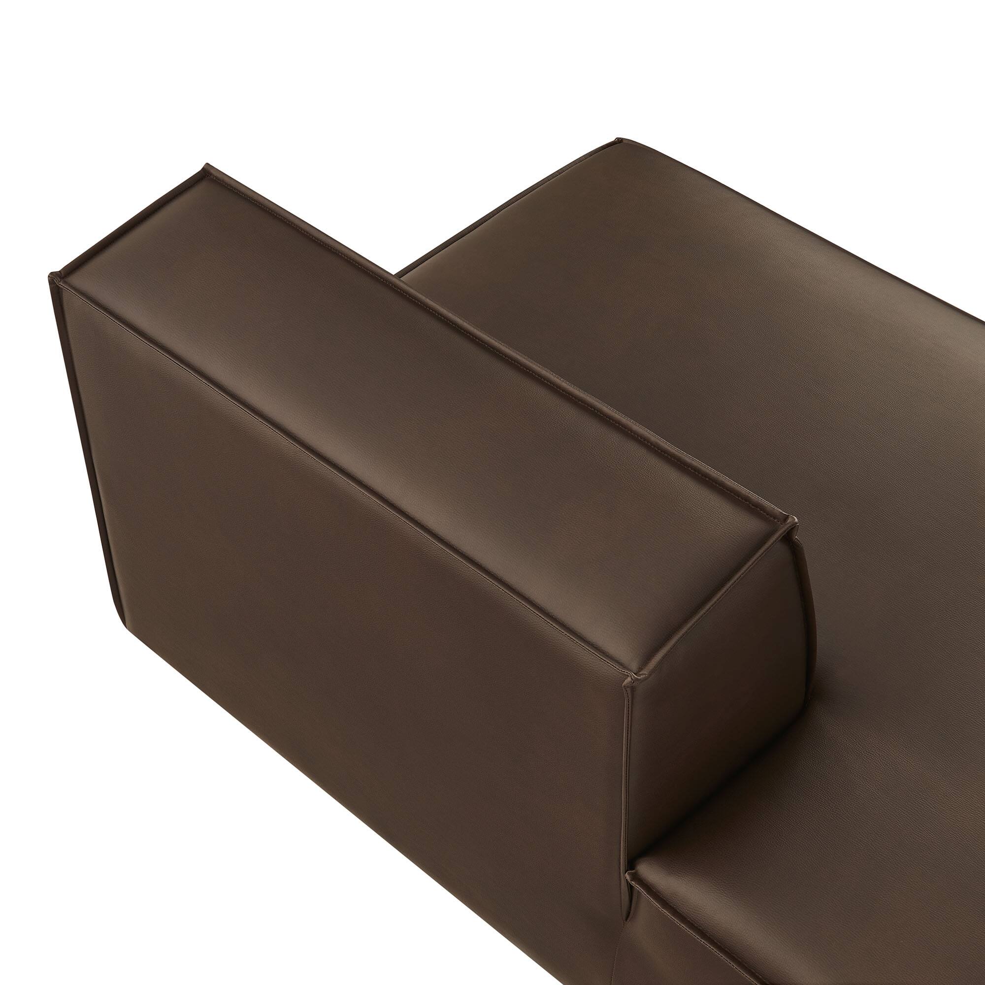 Alt View 6. Modway - Restore Vegan Leather Left-Facing Armless Modular Chaise by Modway - Espresso.