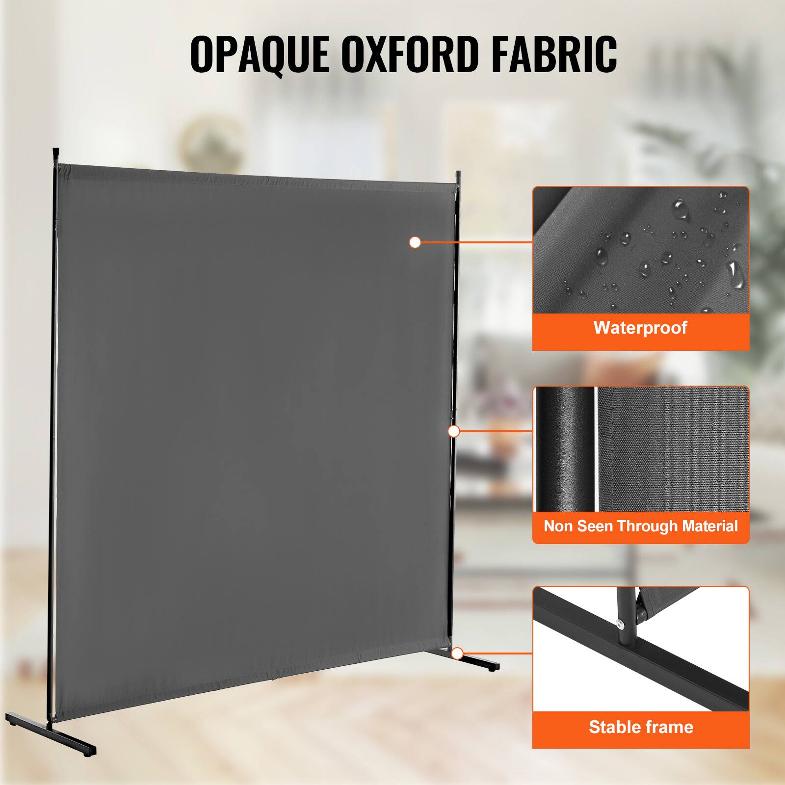 OPAQUE OXFORD FABRIC
Waterproof
Non Seen Through Material
Stable frame
