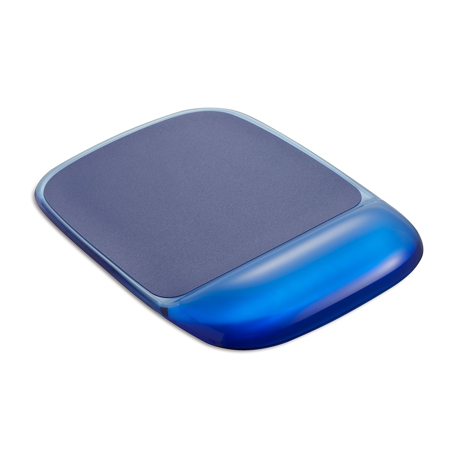 Front. Staples TECH - Staples TECH Gel Non-Skid Mouse Pad/Wrist Rest Combo, Blue Crystal (18259) - Blue.