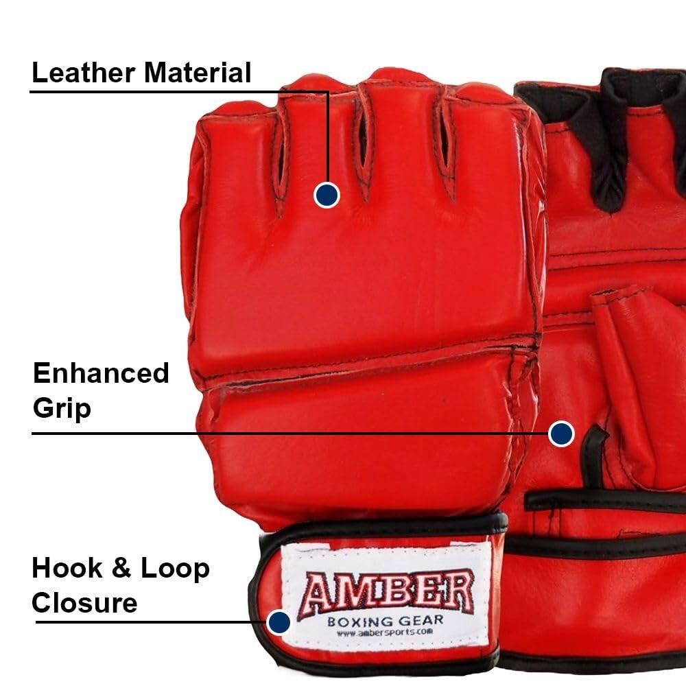 Leather Material  
Enhanced Grip  
Hook & Loop Closure  

AMBER BOXING GEAR  
www.ambersports.com