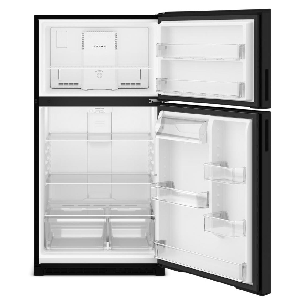 Alt View 2. Amana - 33 in. Wide 21.3 cu. ft. Top-Freezer Refrigerator With Dual Crisper Drawers - Black.