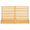 Front. VEVOR - Wooden Privacy Fence, 36 x 45 inch Air Conditioner Fence, 2 Slatted Panel Solid Outdoor Wood Privacy Screen - Wood brown.