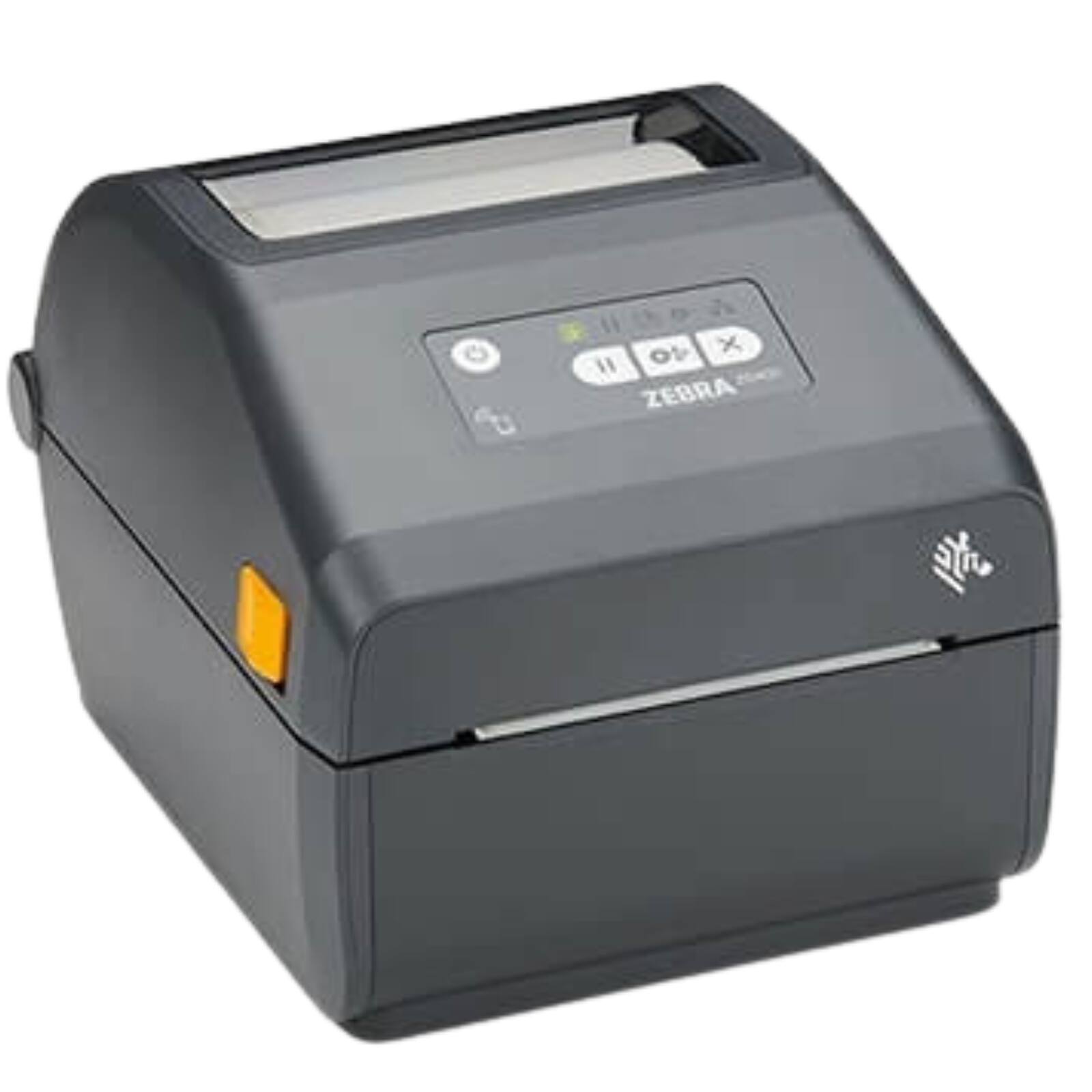 Left. Zebra - ZD421T Thermal Transfer 300dpi Desktop Barcode Label Printer USB Host Ethernet 4 IPS ZPL 4.09in Print Width - Gray.