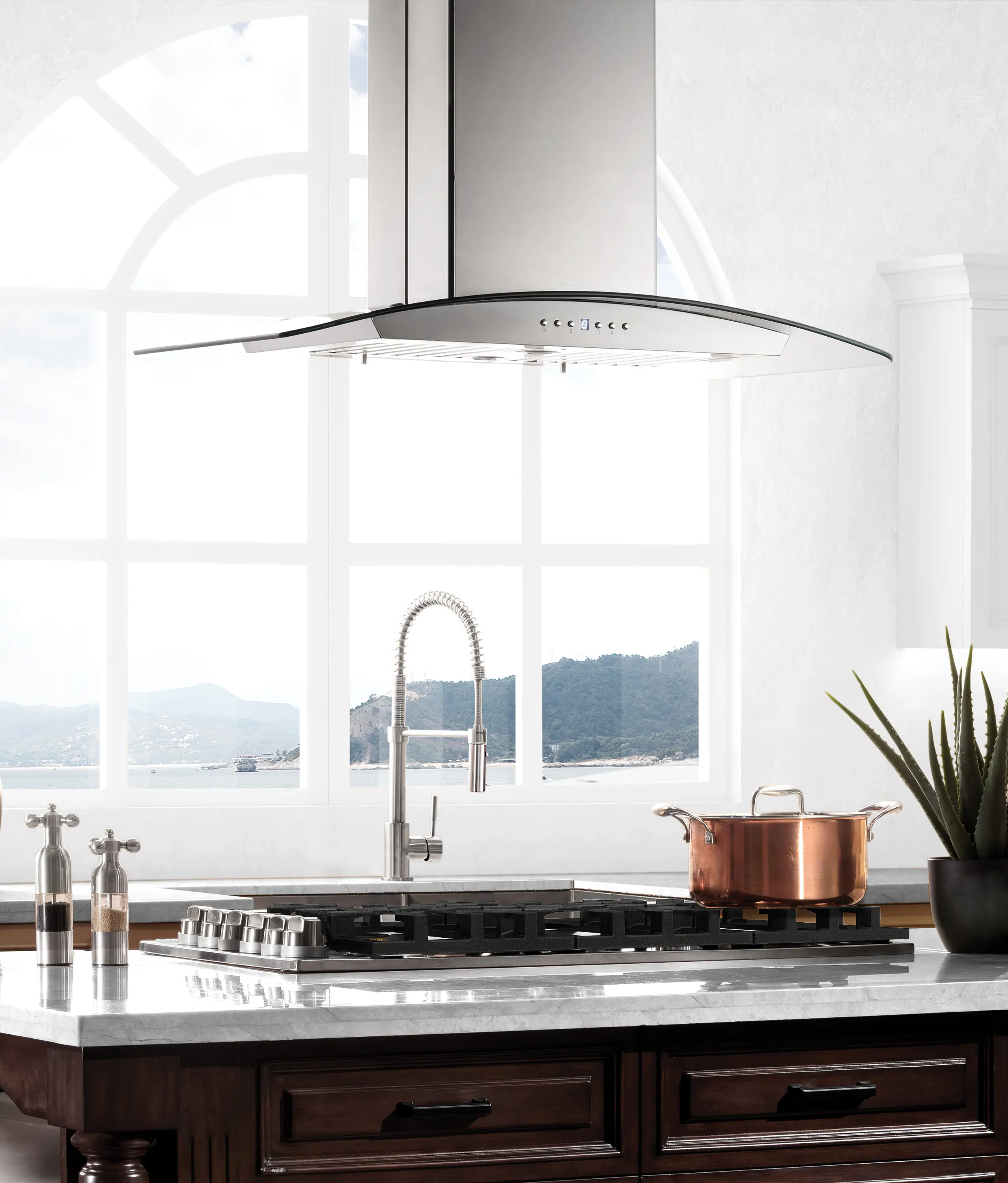 Alt View 5. ZLINE - ZLINE 36 in. Gas Cooktop with 6 Burners (RC36) - Stainless steel.