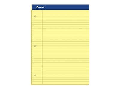 Front. Ampad - Notepad, 8.5" x 11.75", Narrow, 100 Sheets/Pad  - Canary.