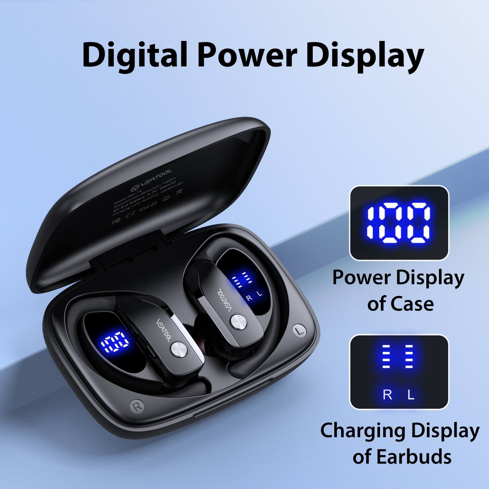 Digital Power Display

- Power Display of Case
- Charging Display of Earbuds