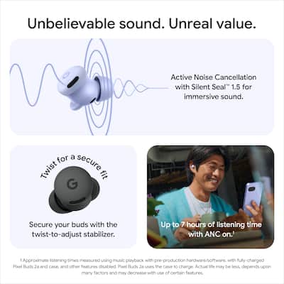 Google Pixel Buds 2a Wireless Earbuds with Active Noise Google Pixel Buds 2a Wireless Earbuds with Active Noise