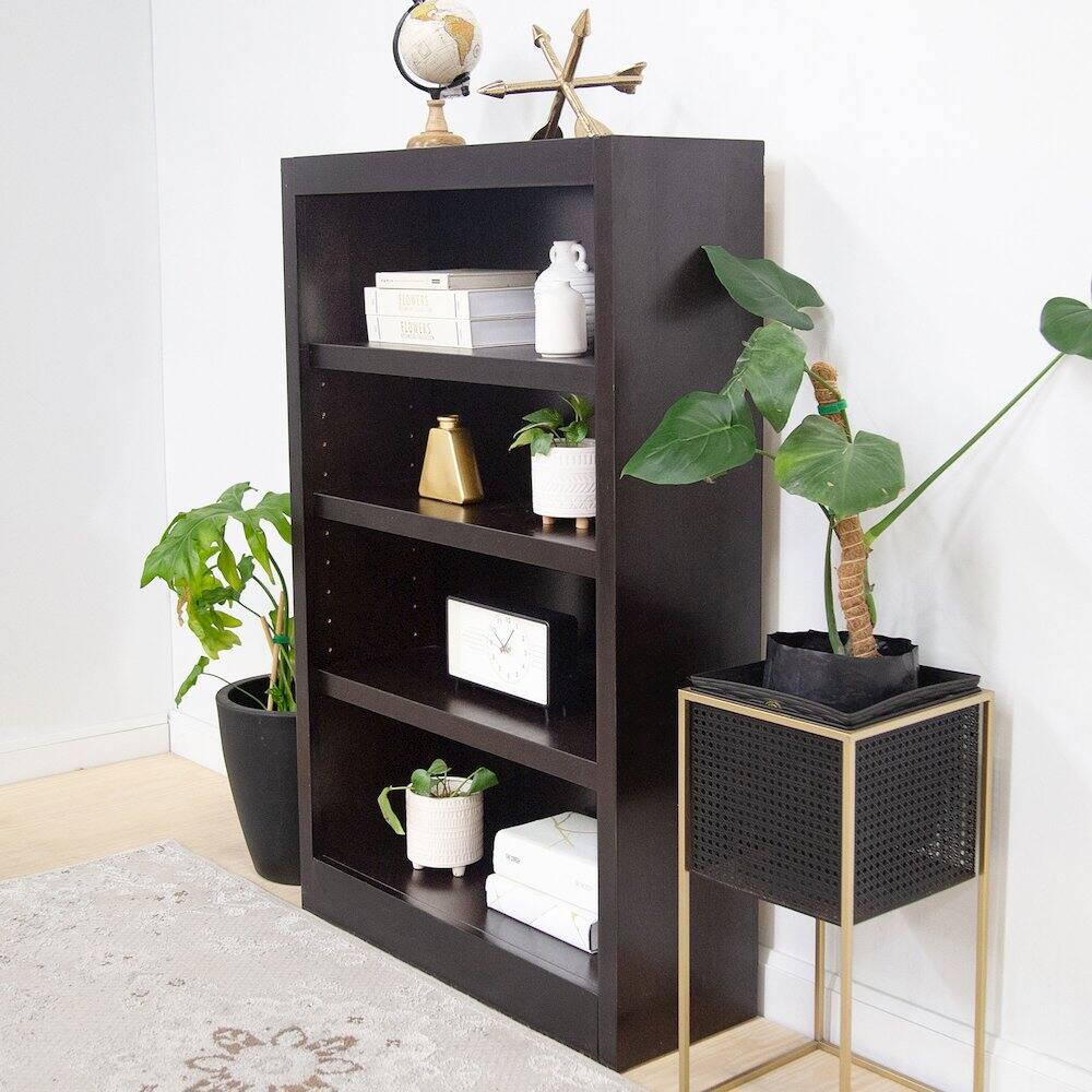 Alt View 2. Concepts in Wood - Single Wide Bookcase 4 Shelves Espresso Finish - Brown.