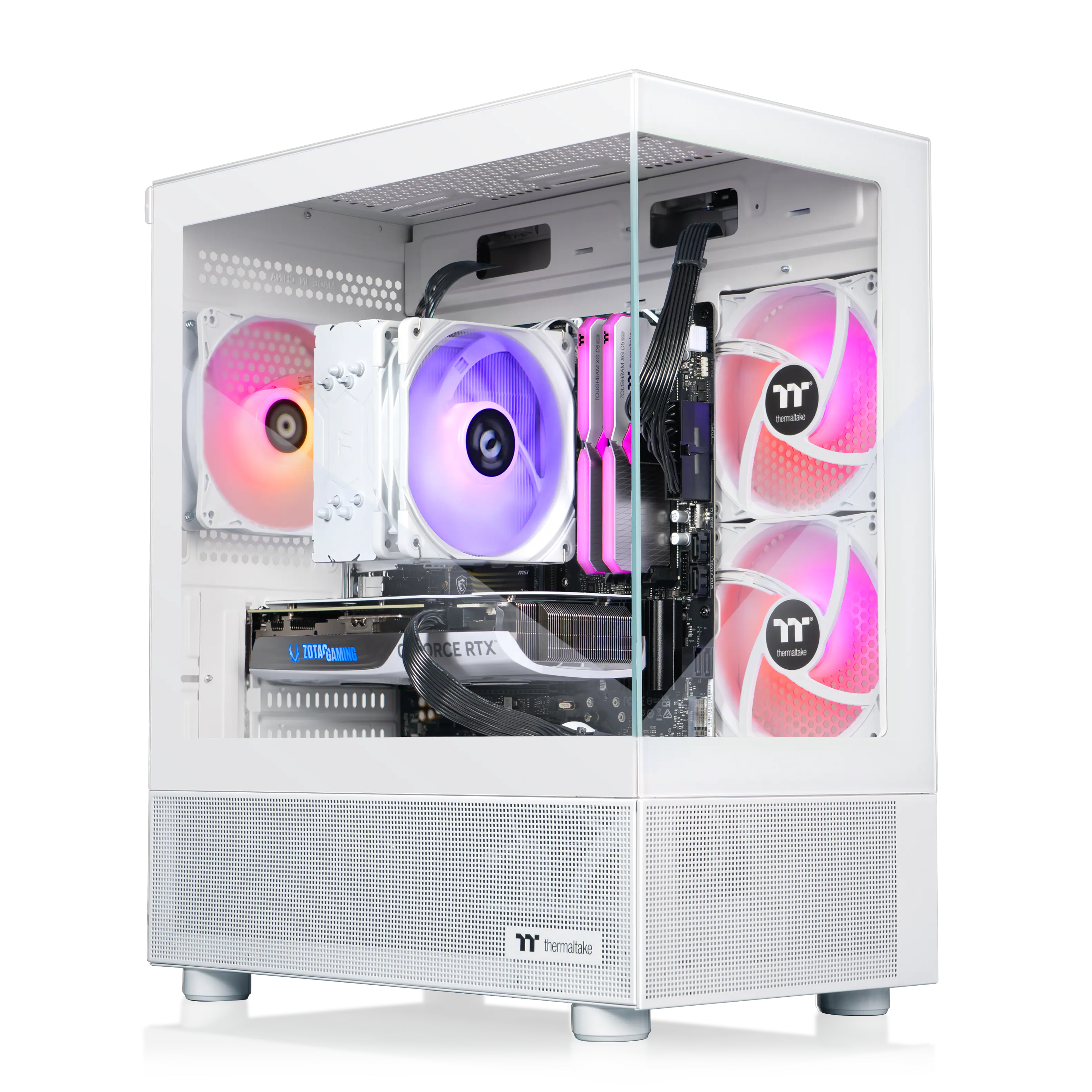 Thermaltake - LCGS View i1470S-170 Gaming Desktop Intel Core i7-14700F, 32GB DDR5 Memory, NVIDIA GeForce RTX 5070, 1TB NVMe M.2 - White