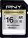 Front. PNY - 16GB High Speed SDHC Class 6 Memory Card - Black.