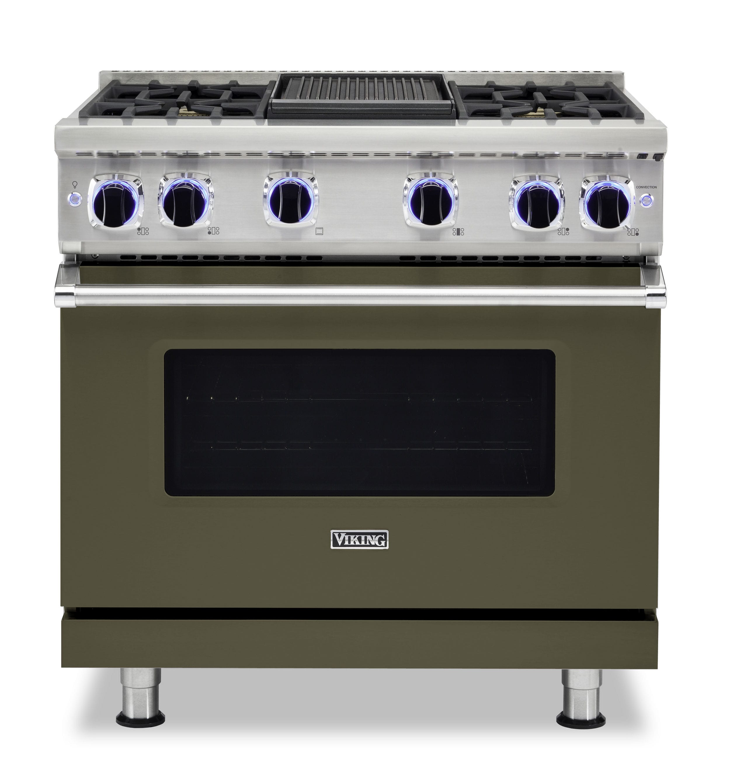 Front. Viking - VGR Freestanding 7 Series Gas 36" Range - Martini.