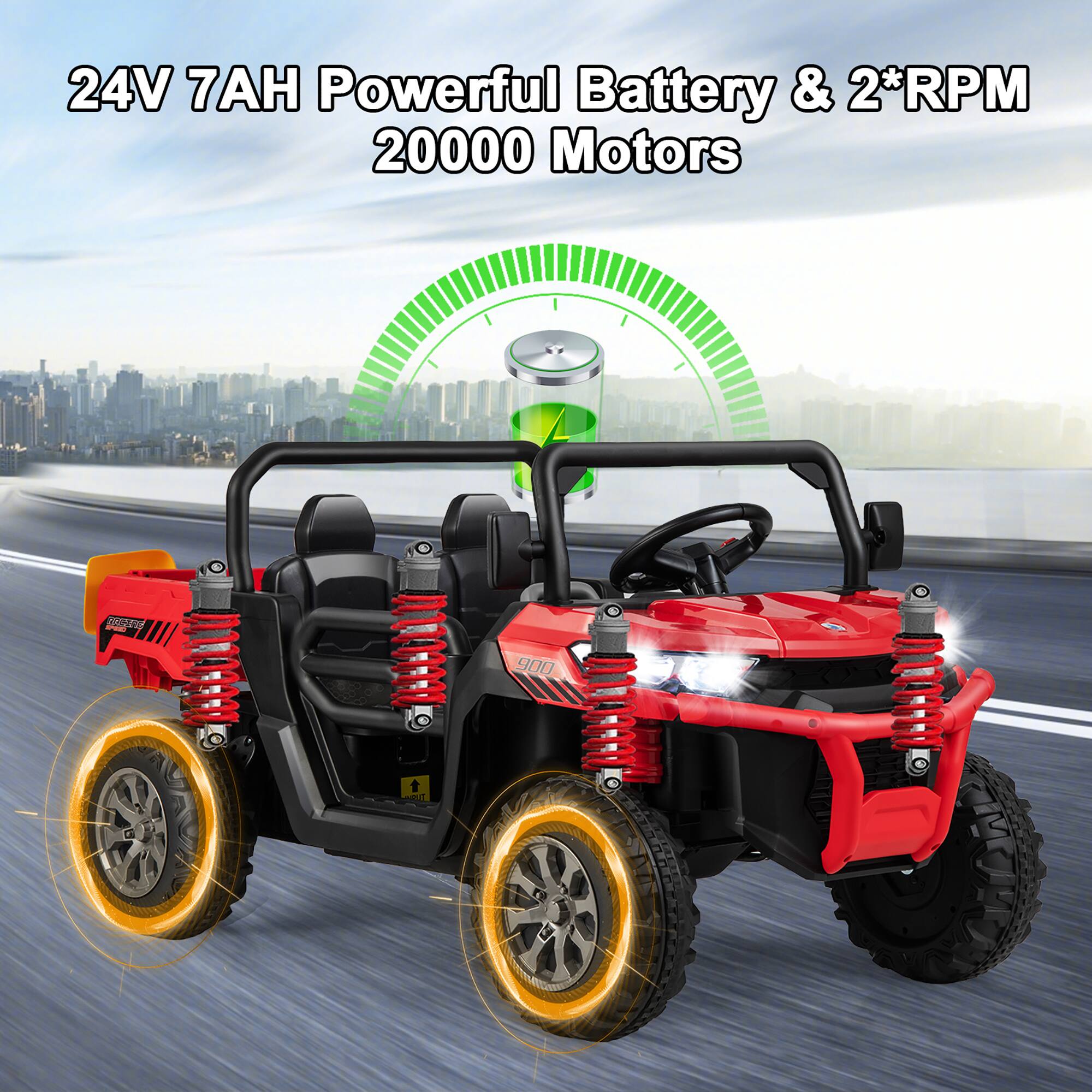 24V 7AH Powerful Battery & 2*RPM 20000 Motors