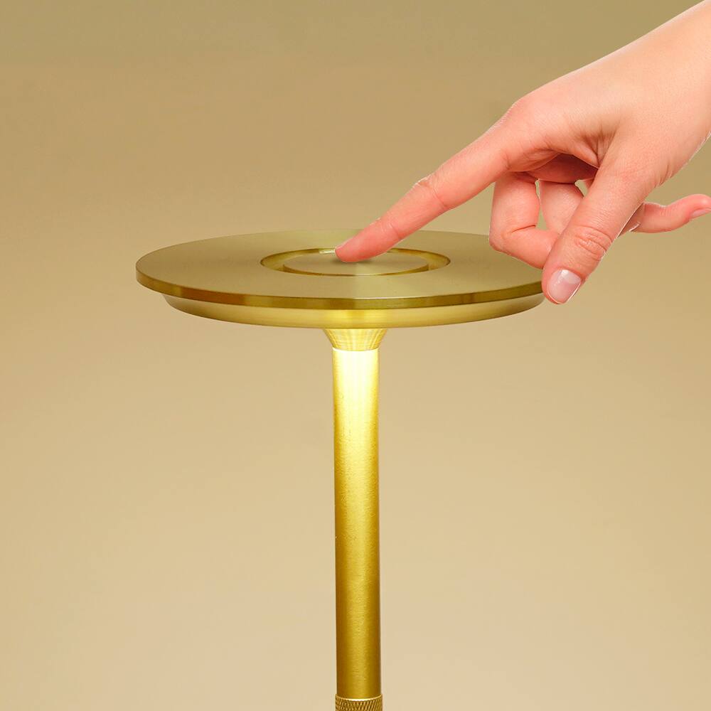 Alt View 11. ONEWISH - Cordless Portable LED Table Lamp with Touch Control - Gold.