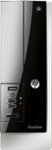 Front. HP - Pavilion Slimline Desktop - AMD E1-Series - 4GB Memory - 500GB Hard Drive - Gray/Black.
