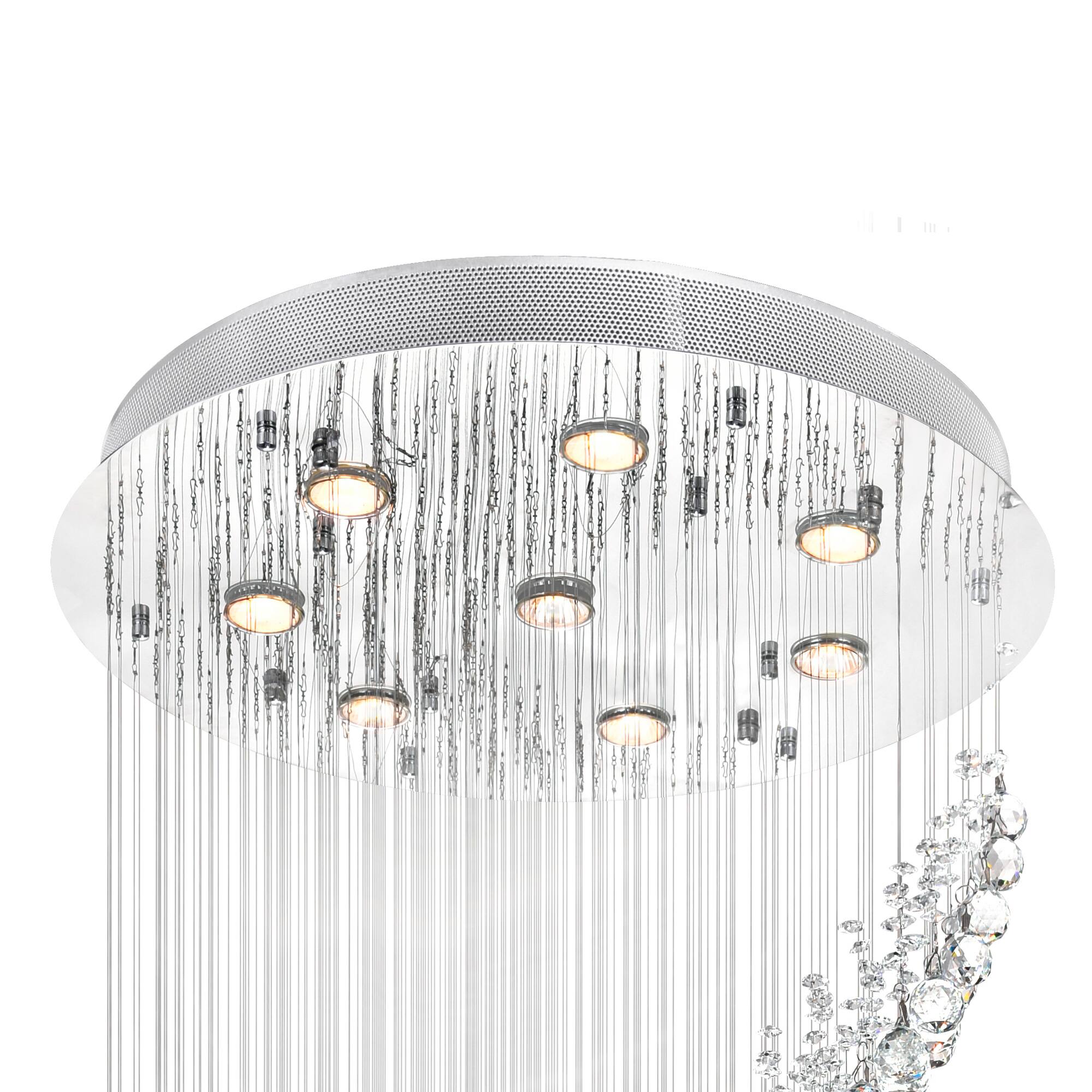 Back. CWI Lighting - Ribbon 8 Light Flush Mount With Chrome Finish - Chrome.