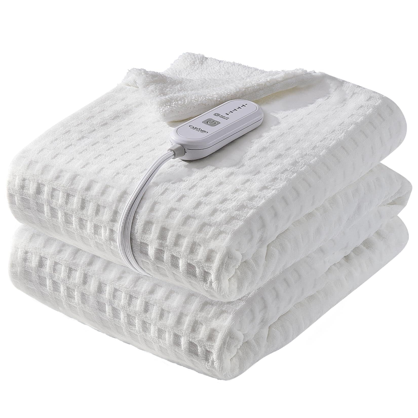 Acekool - Heated Throw Electric Blanket, Waffle Heating Throws with ETL Certified & Machine Washable, 50" x 60 - White