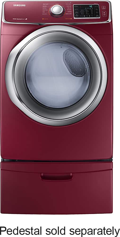Alt View 1. Samsung - 7.5 Cu. Ft. 13-Cycle Electric Dryer with Steam - Merlot.