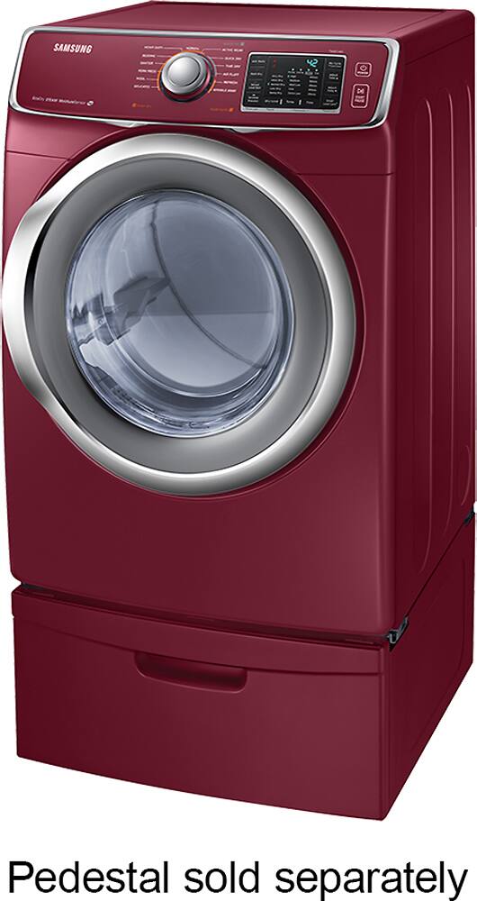 Left. Samsung - 7.5 Cu. Ft. 13-Cycle Electric Dryer with Steam - Merlot.