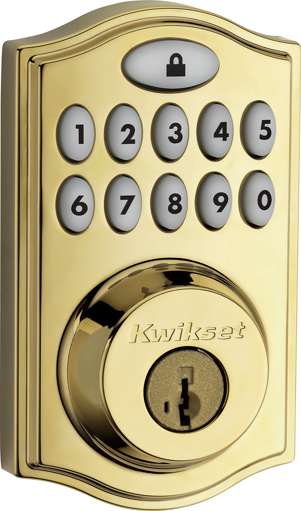 Kwikset Smartcode 914 Touchpad Electronic Deadbolt Zwave Polished Brass 