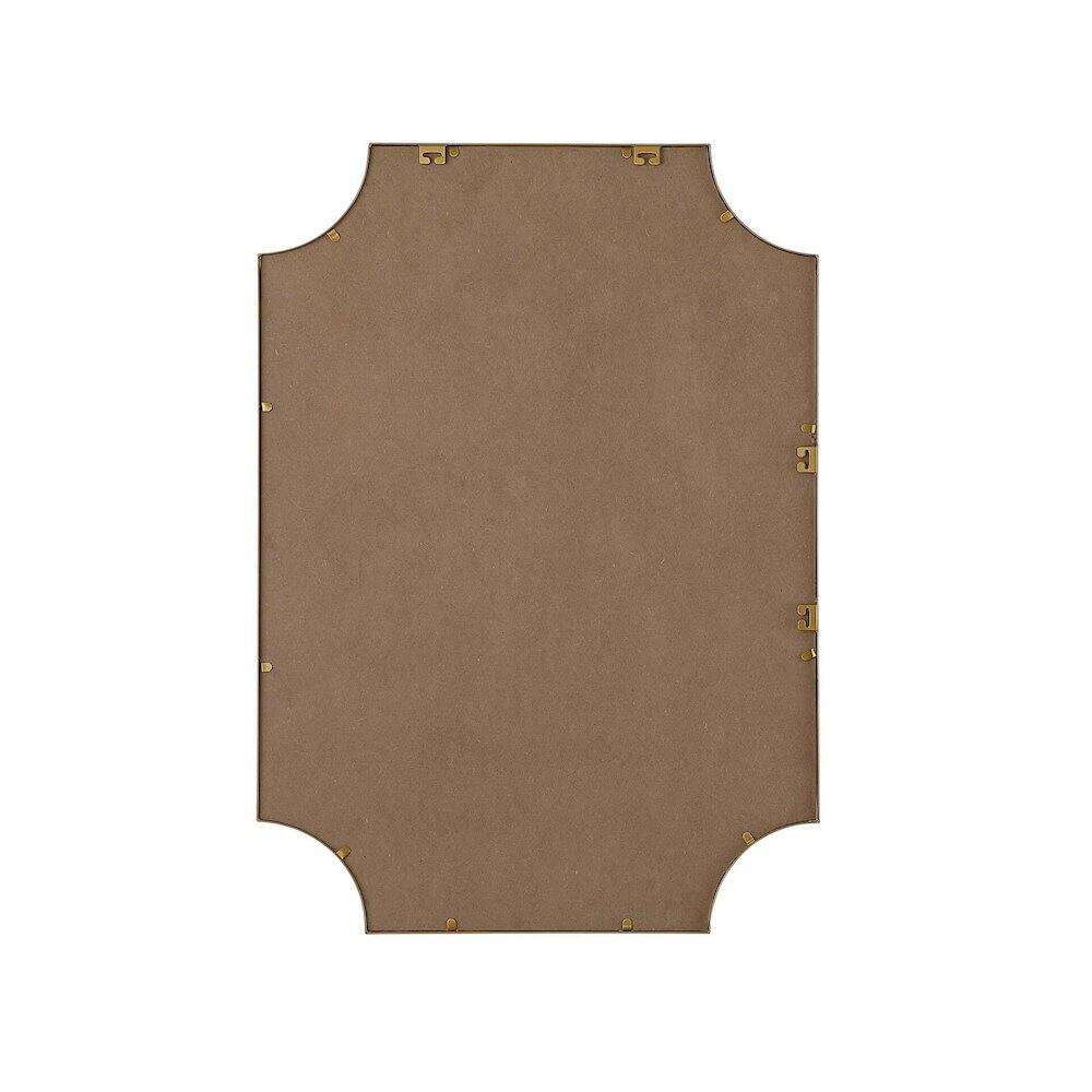 Angle. Elegant Kitchen and Bath - Notched Metal Mirror 30x42 inch in Brass - Brass.